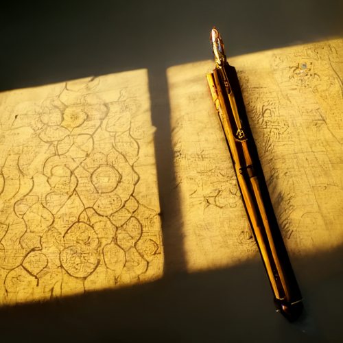 andrei_old_paper_on_desk_fancy_pen_golden_pattern_sunlight_shad_6e3cef5b-6f19-4523-8aad-08a7f4b806d4